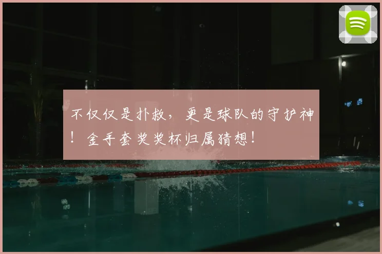 不仅仅是扑救，更是球队的守护神！金手套奖奖杯归属猜想！